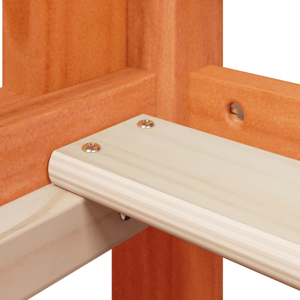 Stapelbed met dak massief grenenhout wasbruin 75x190 cm is nu te koop bij PeponiXL, paradijselijk wonen!