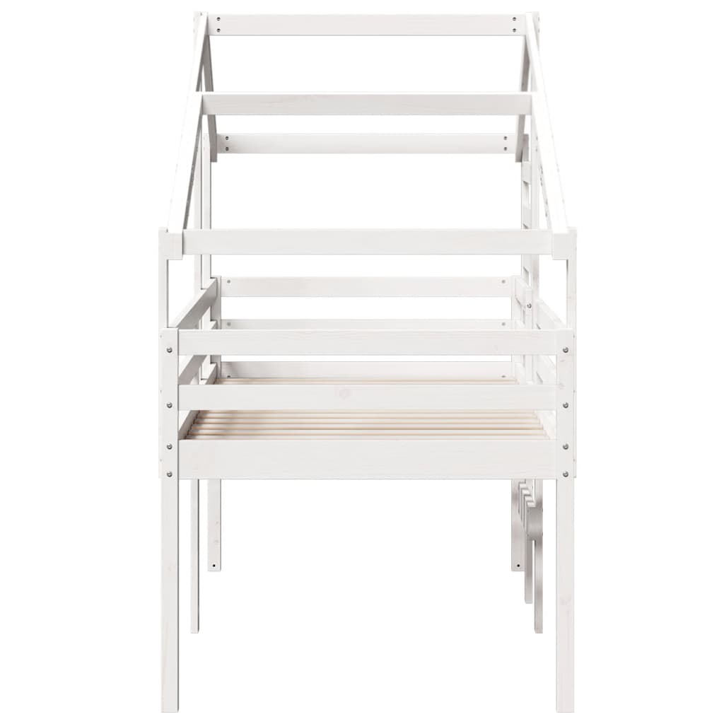 Hoogslaper met dak massief grenenhout wit 90x190 cm is nu te koop bij PeponiXL, paradijselijk wonen!