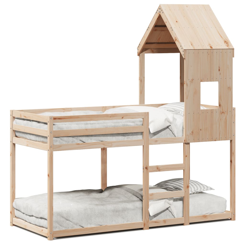 Stapelbedframe zonder matras massief grenenhout 90x200 cm is nu te koop bij PeponiXL, paradijselijk wonen!