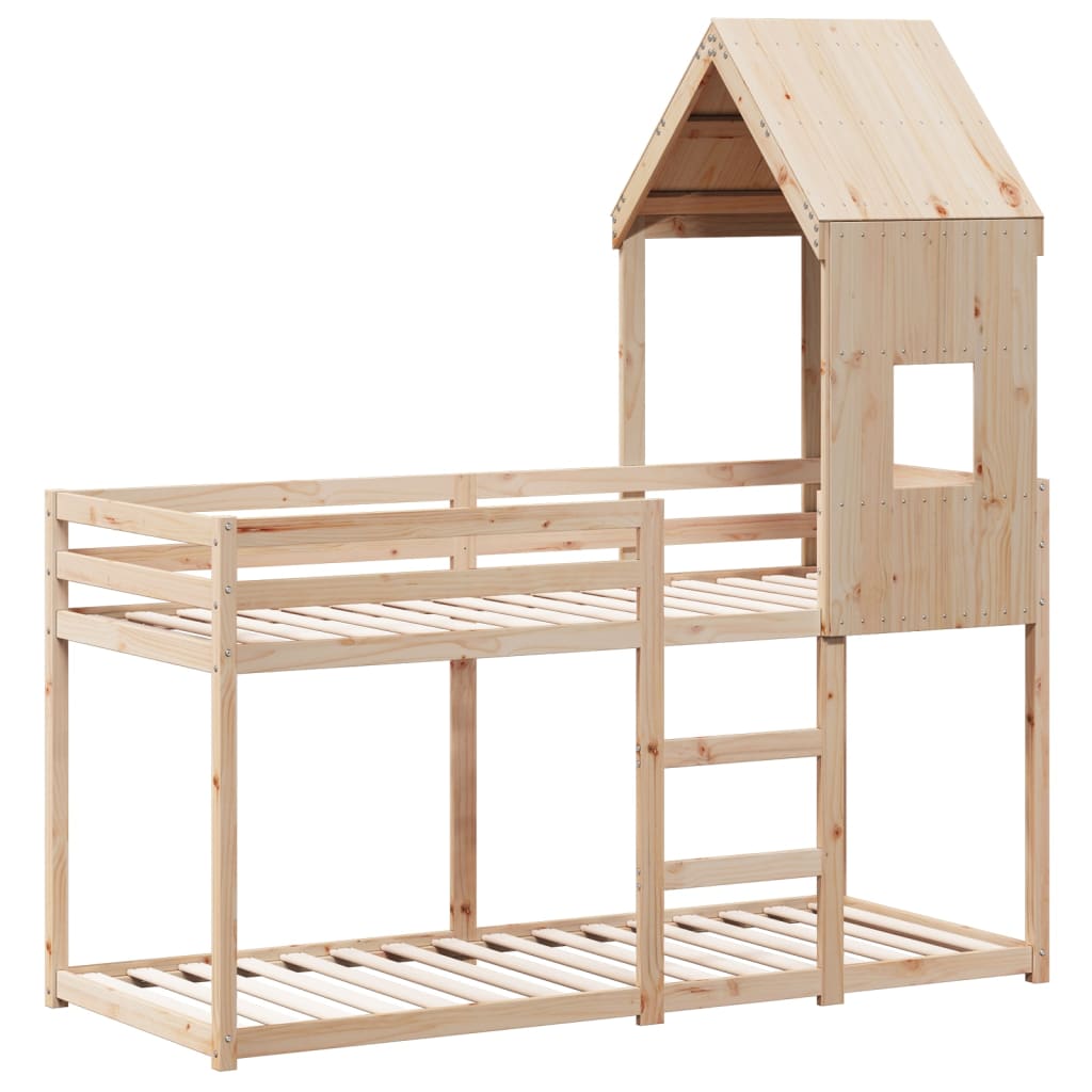 Stapelbedframe zonder matras massief grenenhout 90x200 cm is nu te koop bij PeponiXL, paradijselijk wonen!