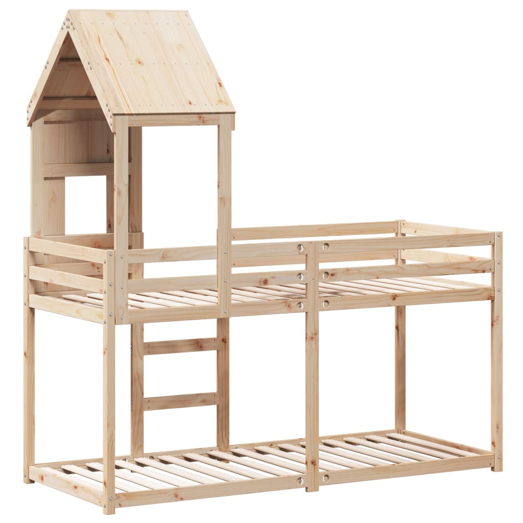 Stapelbedframe zonder matras massief grenenhout 90x200 cm is nu te koop bij PeponiXL, paradijselijk wonen!