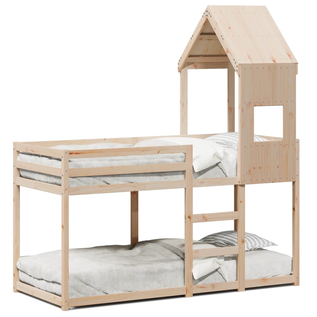 Stapelbedframe zonder matras massief grenenhout 90x190 cm is nu te koop bij PeponiXL, paradijselijk wonen!
