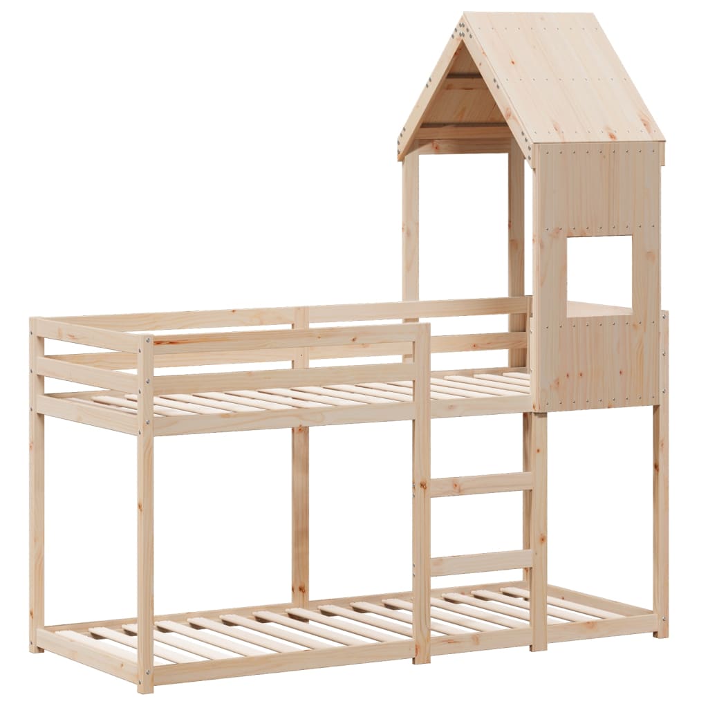 Stapelbedframe zonder matras massief grenenhout 90x190 cm is nu te koop bij PeponiXL, paradijselijk wonen!