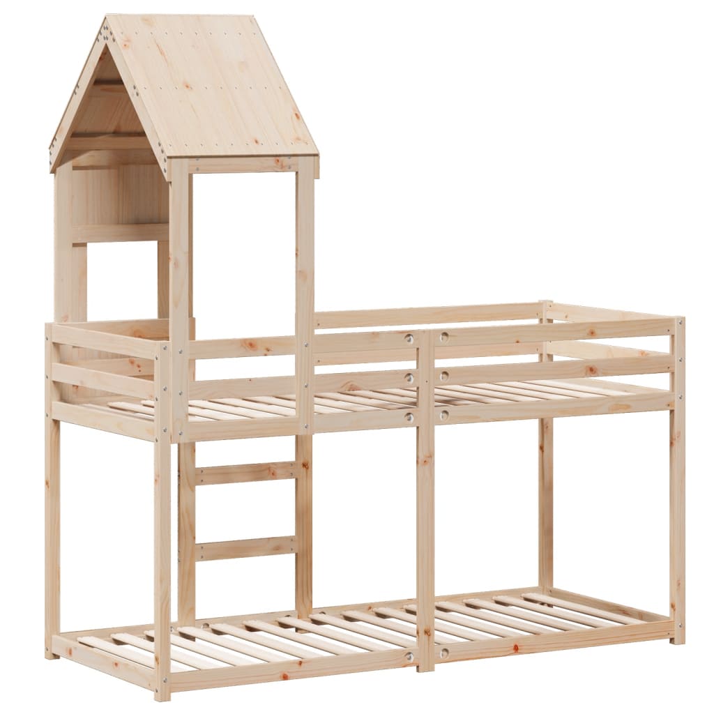 Stapelbedframe zonder matras massief grenenhout 90x190 cm is nu te koop bij PeponiXL, paradijselijk wonen!