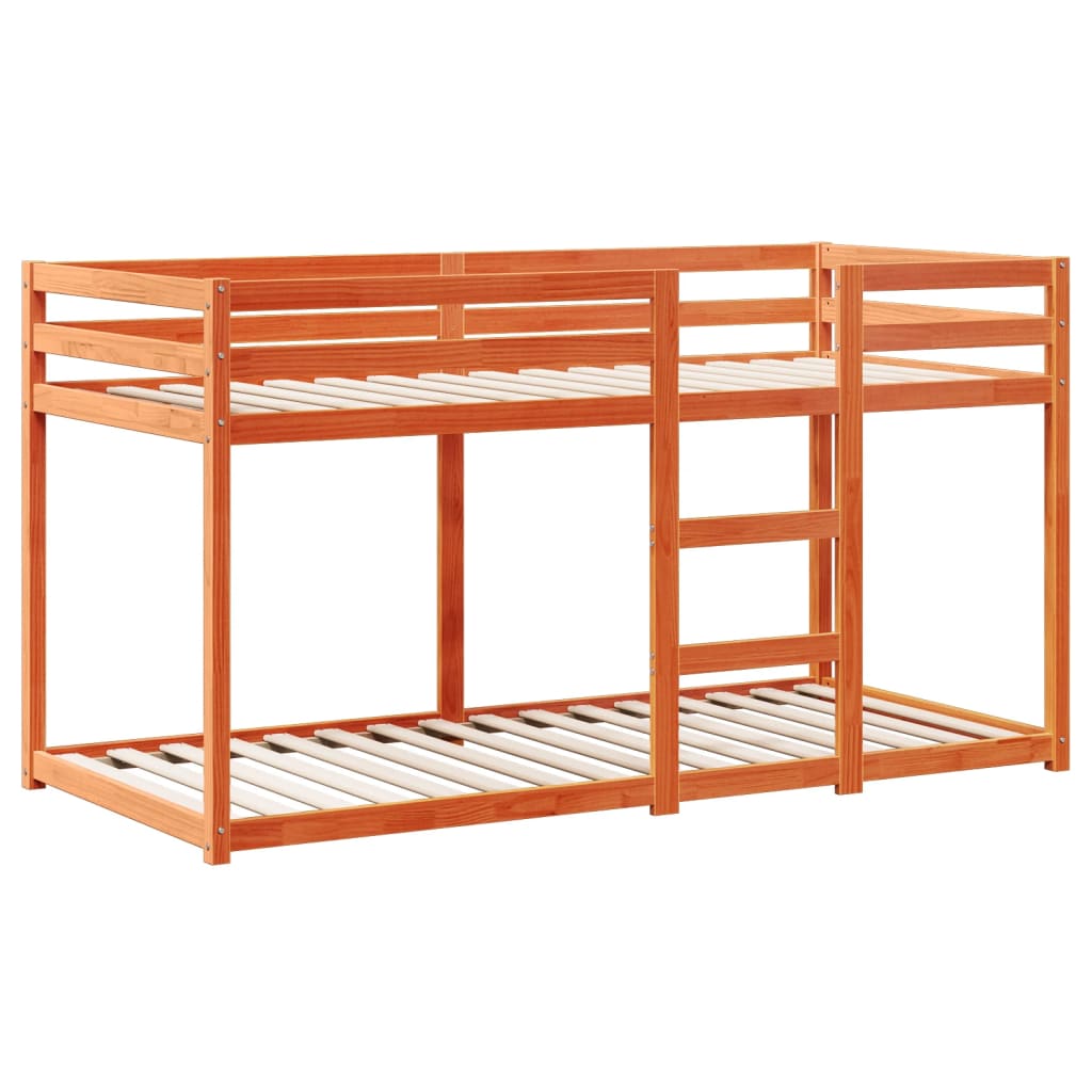 Stapelbed met bedhuis massief grenenhout wasbruin 90x200 cm is nu te koop bij PeponiXL, paradijselijk wonen!