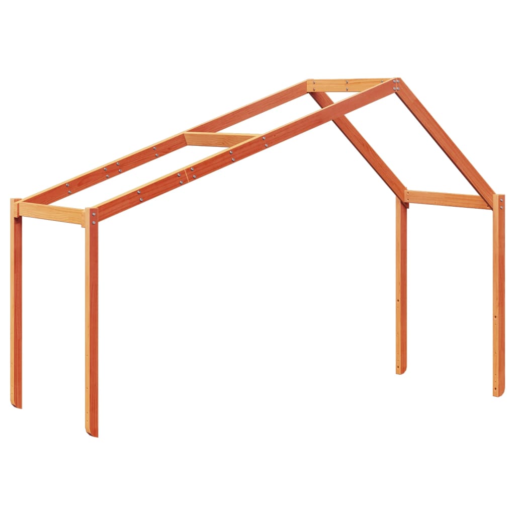 Stapelbed met bedhuis massief grenenhout wasbruin 90x200 cm is nu te koop bij PeponiXL, paradijselijk wonen!