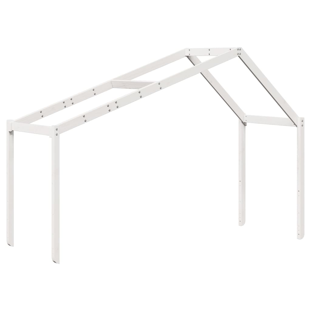 Stapelbed met bedhuis massief grenenhout wit 80x200 cm is nu te koop bij PeponiXL, paradijselijk wonen!
