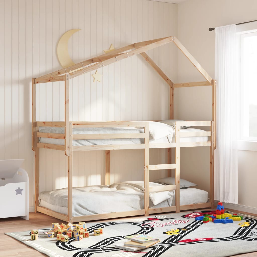Stapelbedframe zonder matras massief grenenhout 90x190 cm is nu te koop bij PeponiXL, paradijselijk wonen!