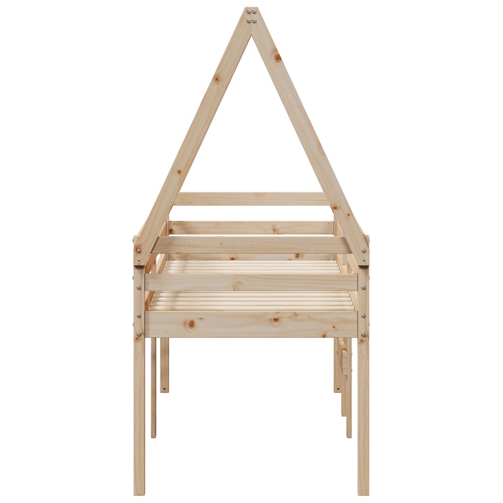 Hoogslaper met bedhuis massief grenenhout 80x200 cm is nu te koop bij PeponiXL, paradijselijk wonen!