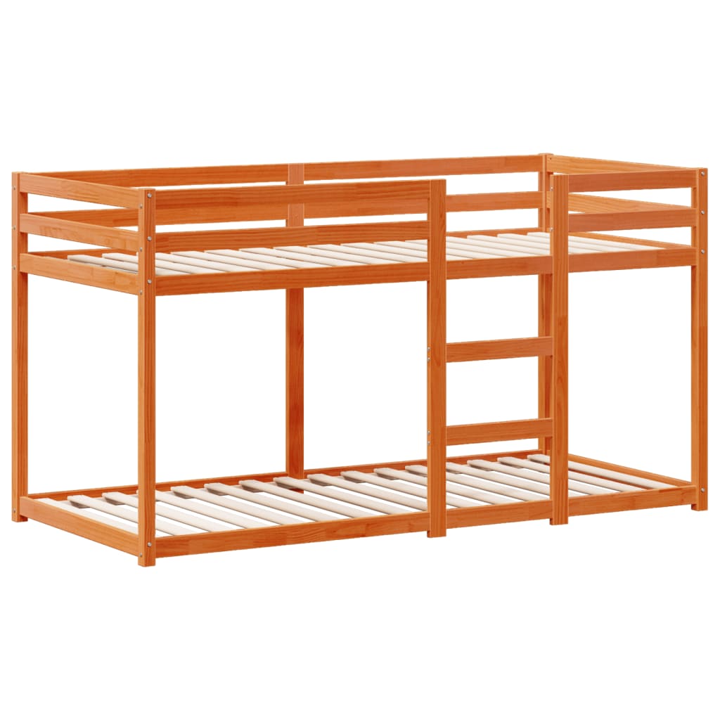 Stapelbed met bedhuis massief grenenhout wasbruin 90x200 cm is nu te koop bij PeponiXL, paradijselijk wonen!