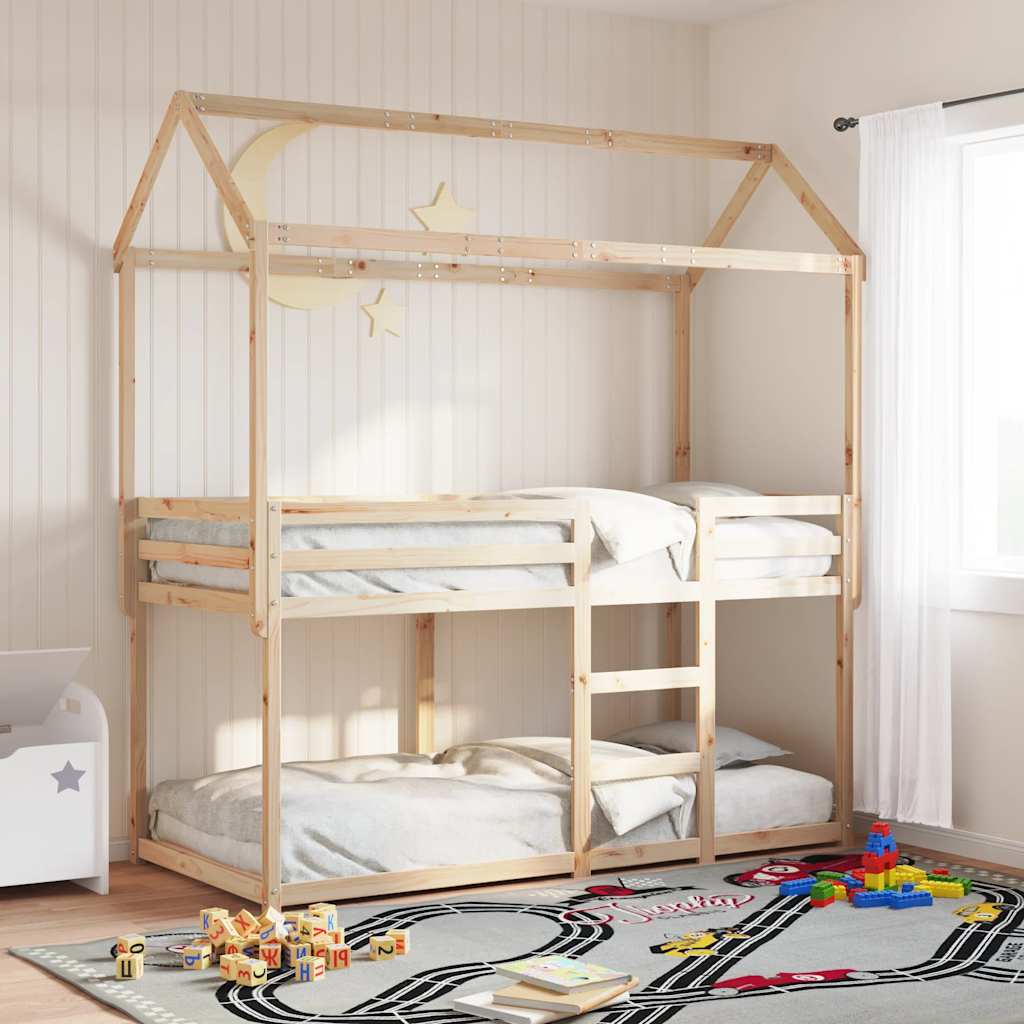 Stapelbedframe zonder matras massief grenenhout 90x190 cm is nu te koop bij PeponiXL, paradijselijk wonen!