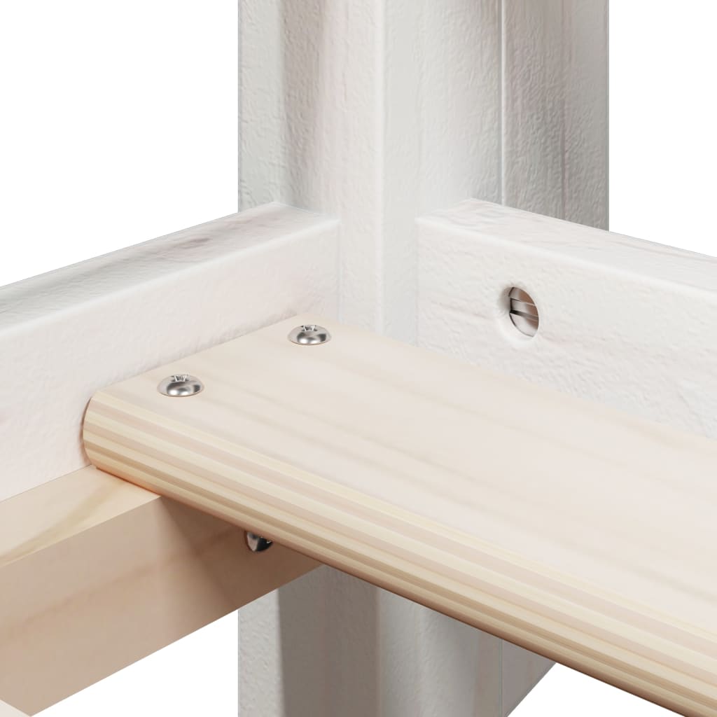 Stapelbed met dak massief grenenhout wit 90x190 cm is nu te koop bij PeponiXL, paradijselijk wonen!