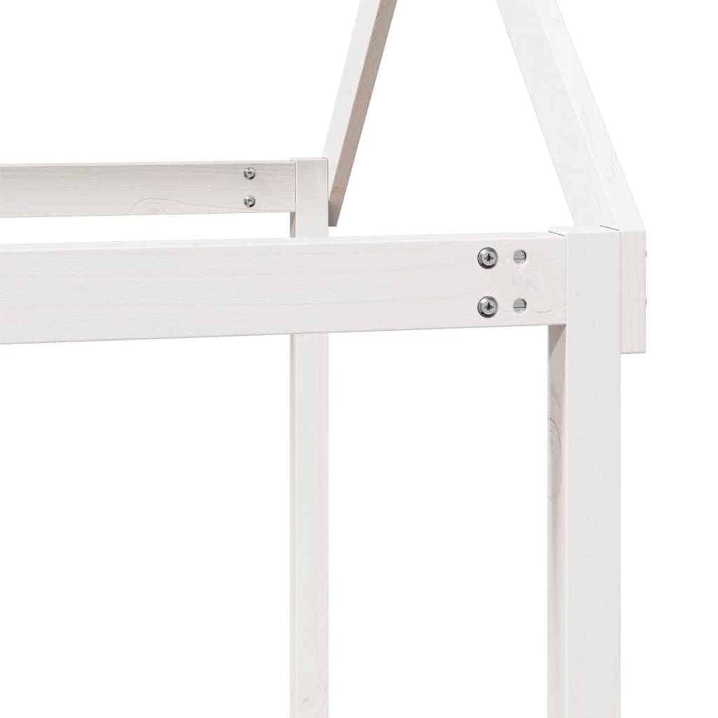 Stapelbed met dak massief grenenhout wit 90x190 cm is nu te koop bij PeponiXL, paradijselijk wonen!