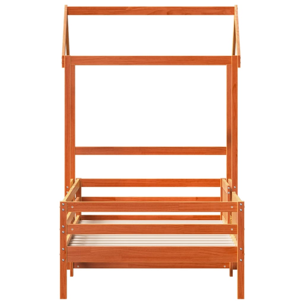 Bedframe met huisje massief grenenhout wasbruin 100x200 cm is nu te koop bij PeponiXL, paradijselijk wonen!