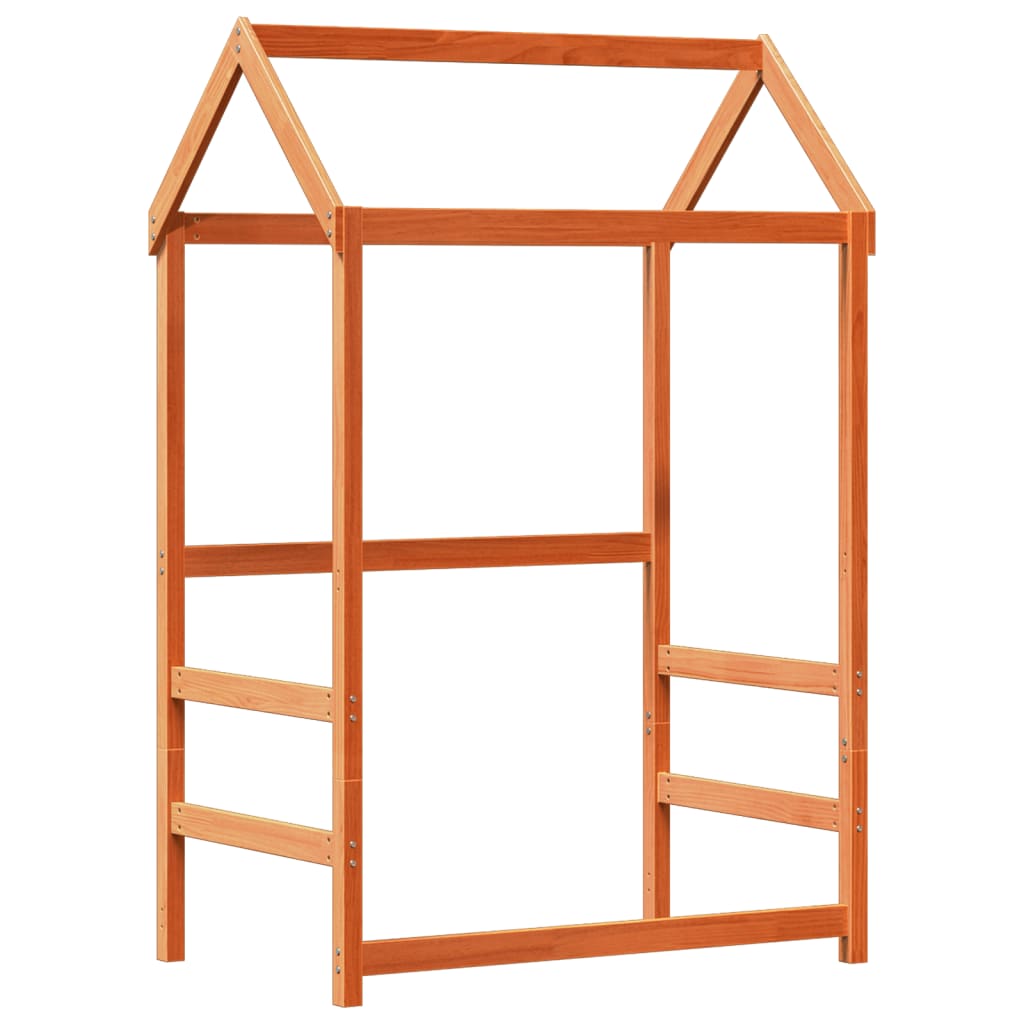 Bedframe met huisje massief grenenhout wasbruin 100x200 cm is nu te koop bij PeponiXL, paradijselijk wonen!