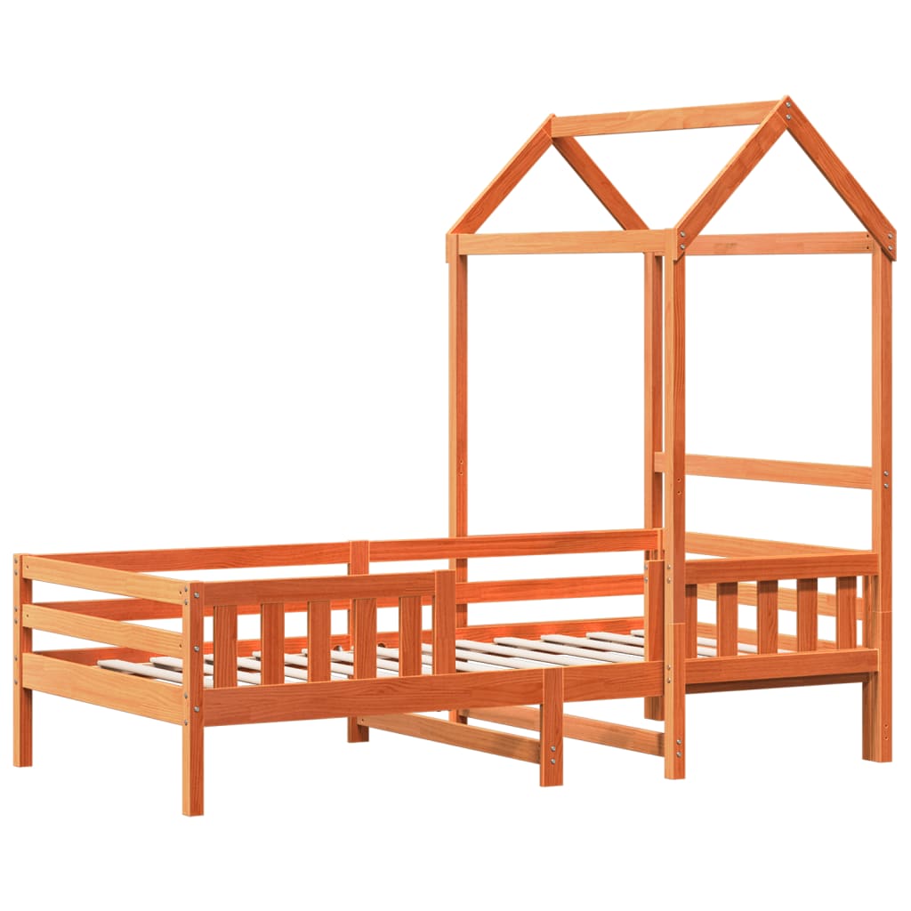 Bedframe met huisje massief grenenhout wasbruin 90x200 cm is nu te koop bij PeponiXL, paradijselijk wonen!