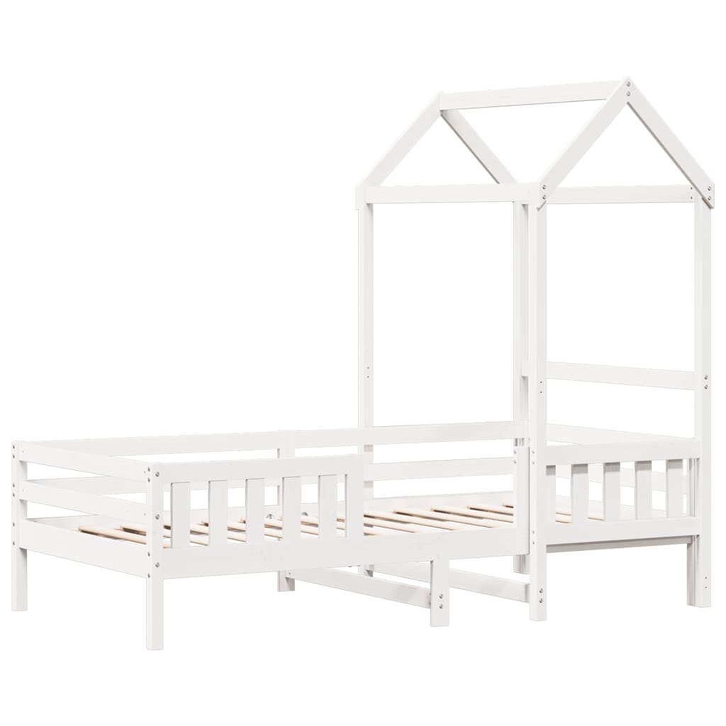 Bedframe met huisje massief grenenhout wit 80x200 cm is nu te koop bij PeponiXL, paradijselijk wonen!