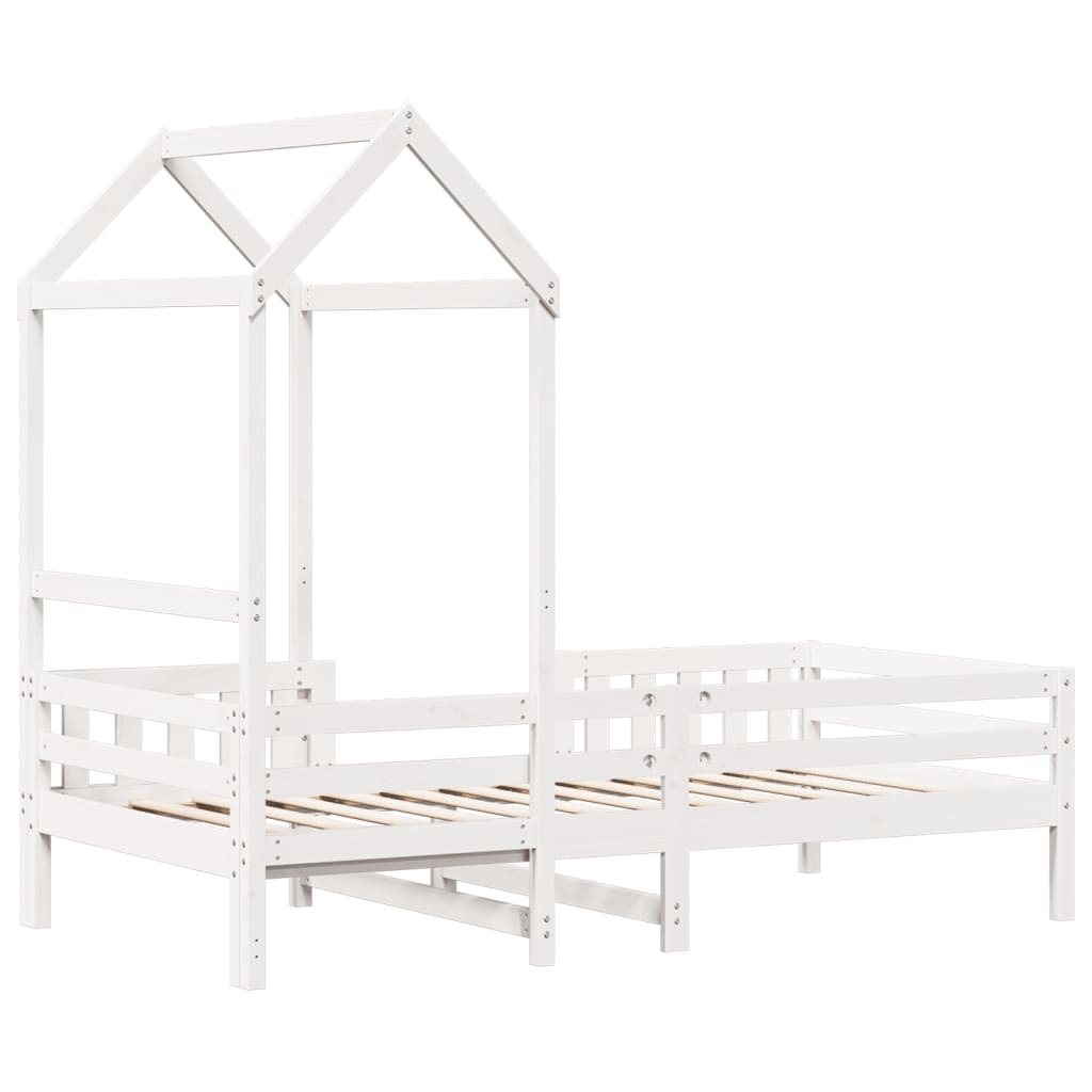 Bedframe met huisje massief grenenhout wit 80x200 cm is nu te koop bij PeponiXL, paradijselijk wonen!