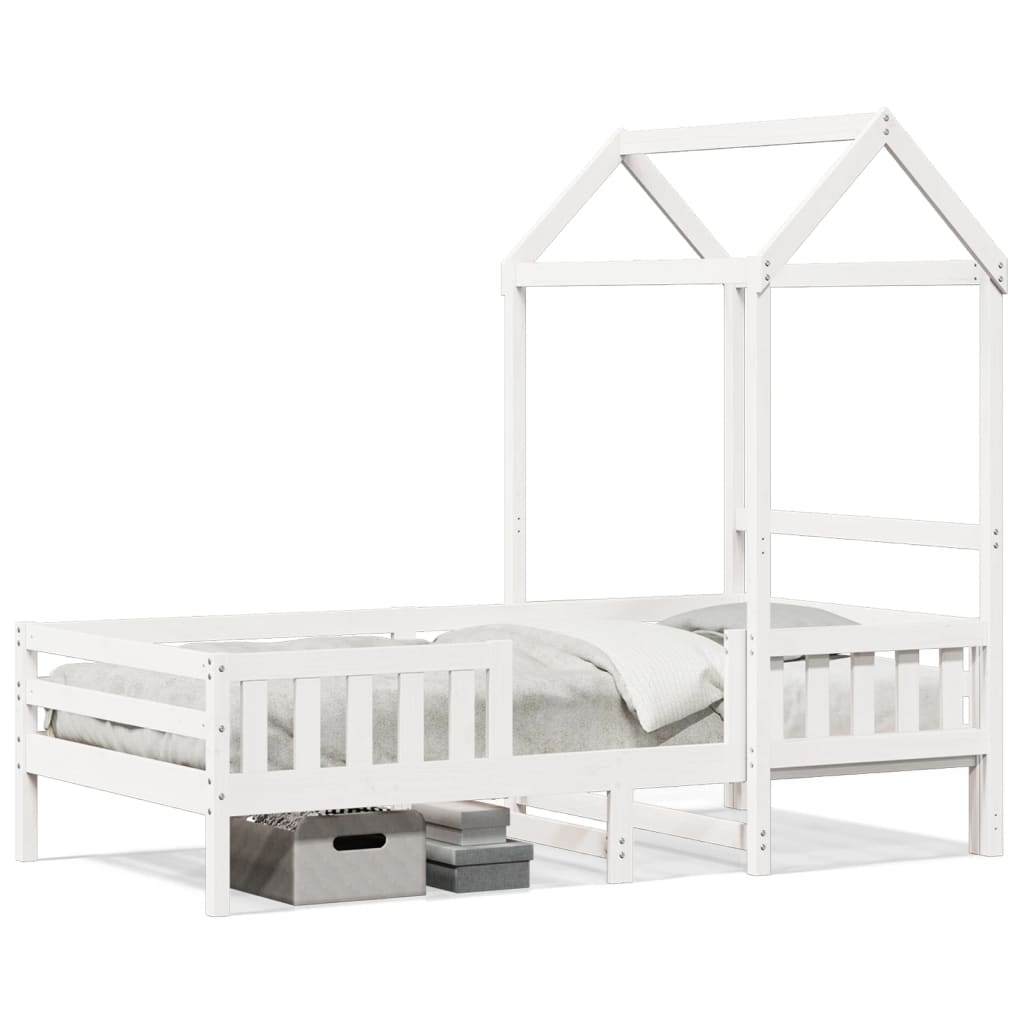 Bedframe met huisje massief grenenhout wit 75x190 cm is nu te koop bij PeponiXL, paradijselijk wonen!