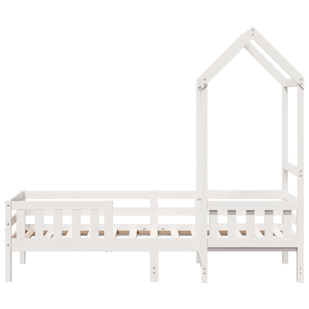 Bedframe met huisje massief grenenhout wit 75x190 cm is nu te koop bij PeponiXL, paradijselijk wonen!