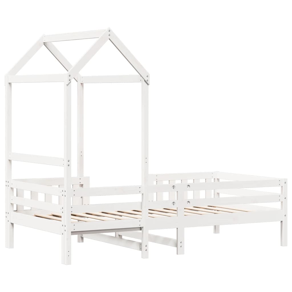 Bedframe met huisje massief grenenhout wit 75x190 cm is nu te koop bij PeponiXL, paradijselijk wonen!