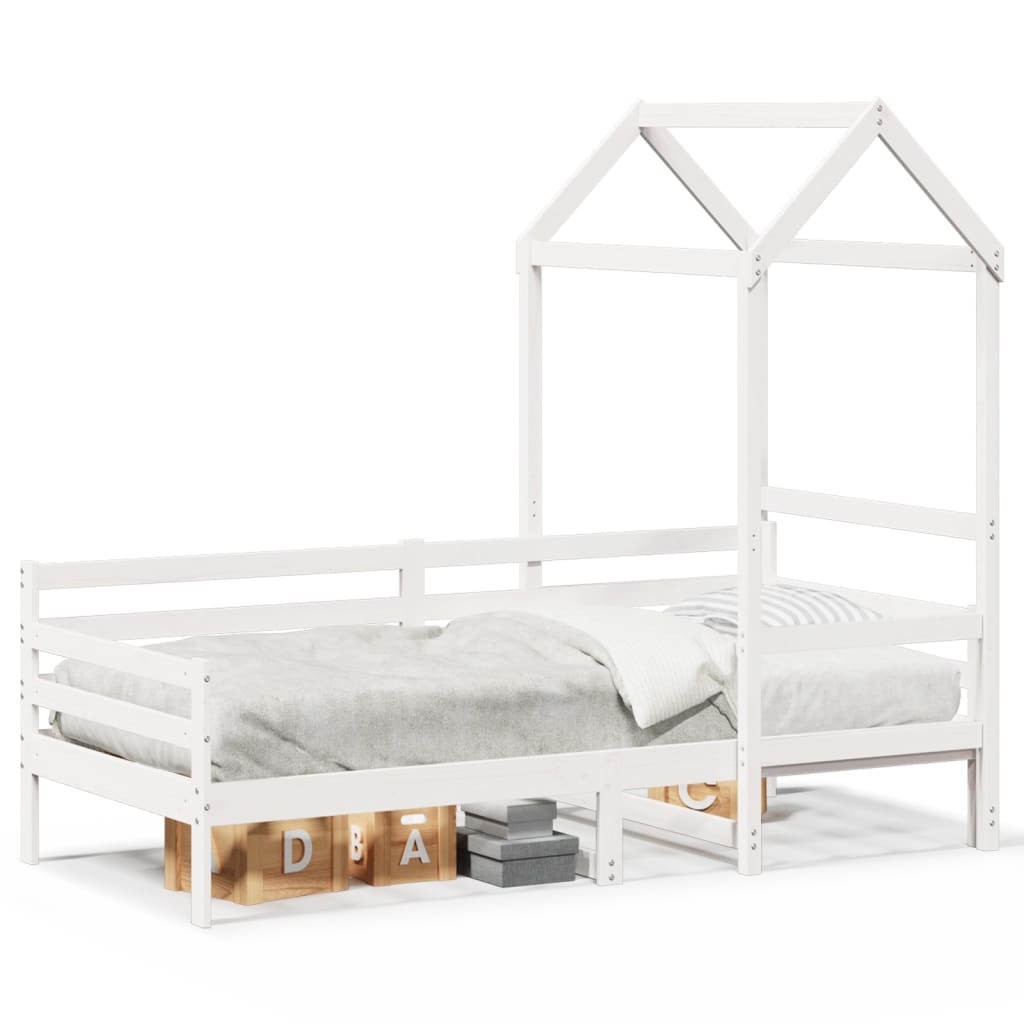Slaapbank met bedhuis 80x200 cm massief grenenhout wit is nu te koop bij PeponiXL, paradijselijk wonen!