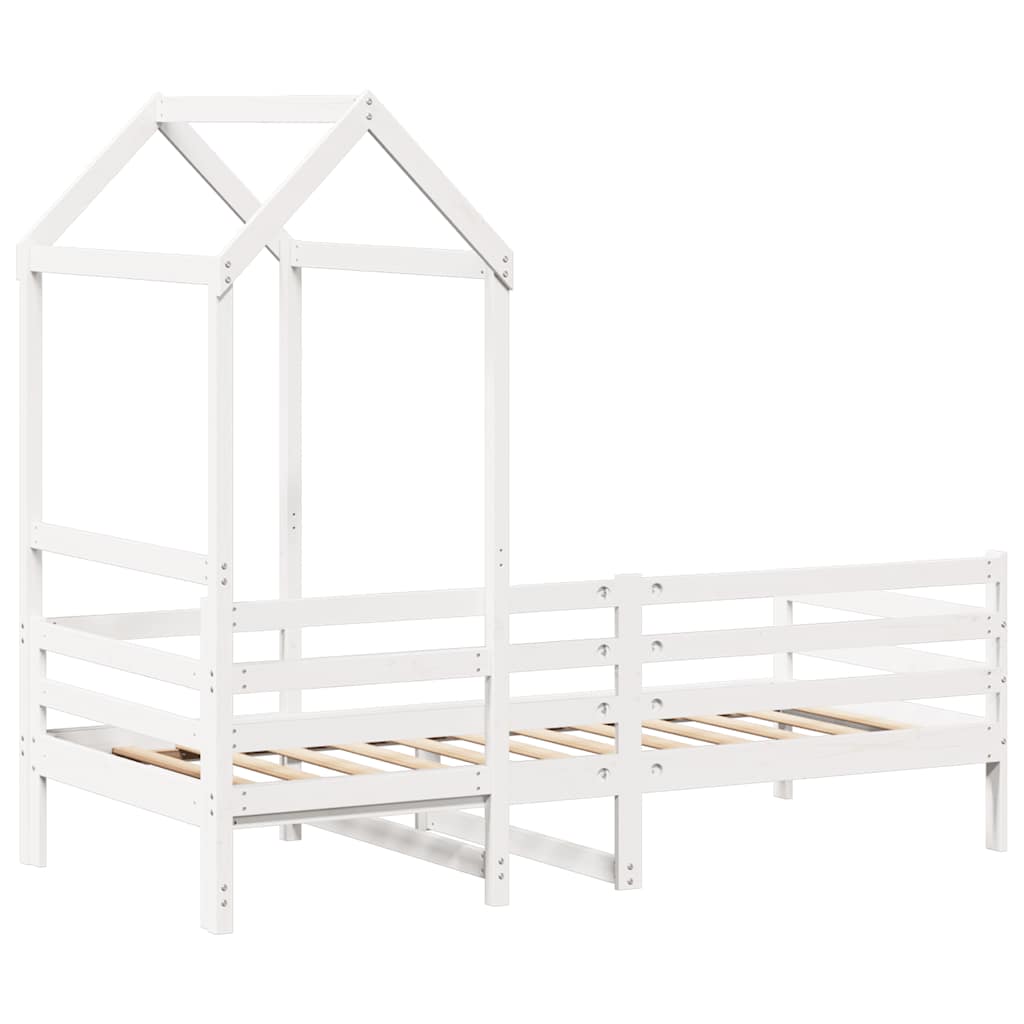 Slaapbank met bedhuis 80x200 cm massief grenenhout wit is nu te koop bij PeponiXL, paradijselijk wonen!