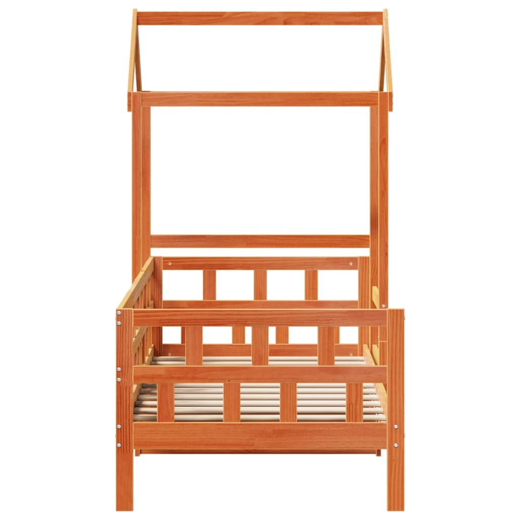 Kinderbed met huisje massief grenenhout wasbruin 90x200 cm is nu te koop bij PeponiXL, paradijselijk wonen!