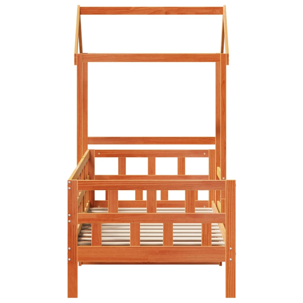 Kinderbed met huisje massief grenenhout wasbruin 80x200 cm is nu te koop bij PeponiXL, paradijselijk wonen!
