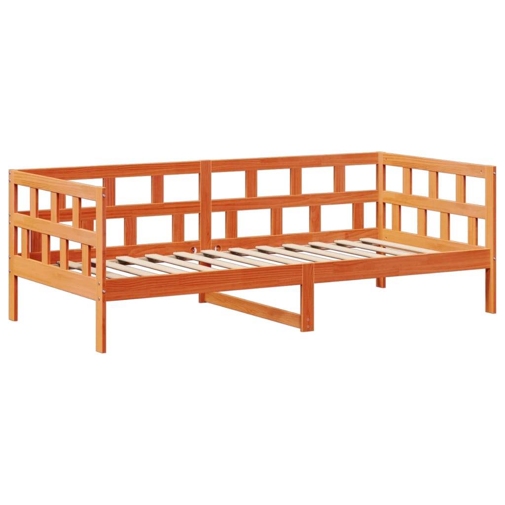 Kinderbedset met huisje massief grenenhout wasbruin 90x200 cm is nu te koop bij PeponiXL, paradijselijk wonen!
