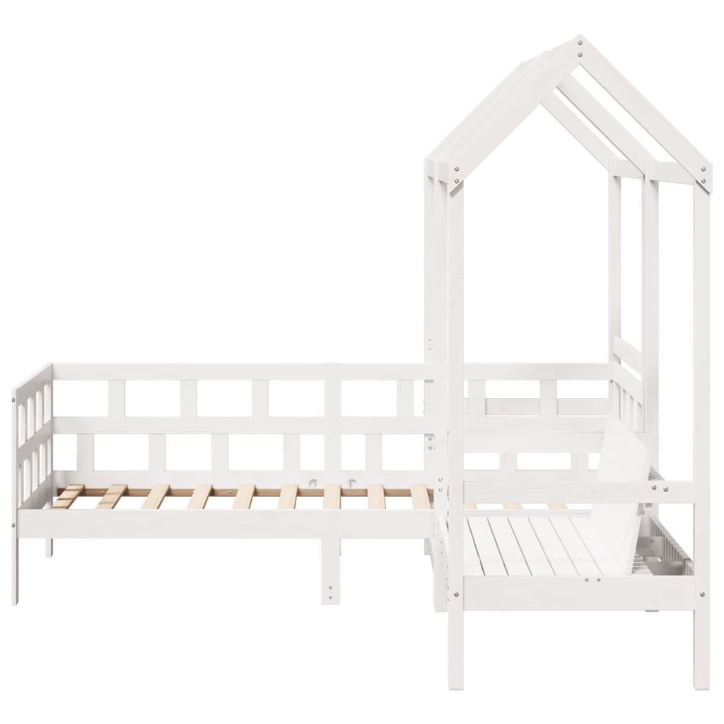 Kinderbedset met huisje massief grenenhout wit 80x200 cm is nu te koop bij PeponiXL, paradijselijk wonen!