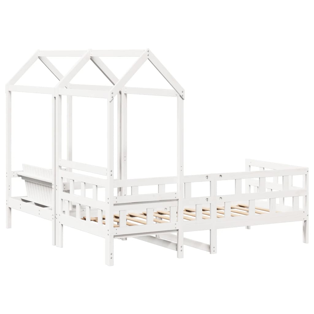 Kinderbedset met huisje massief grenenhout wit 80x200 cm is nu te koop bij PeponiXL, paradijselijk wonen!