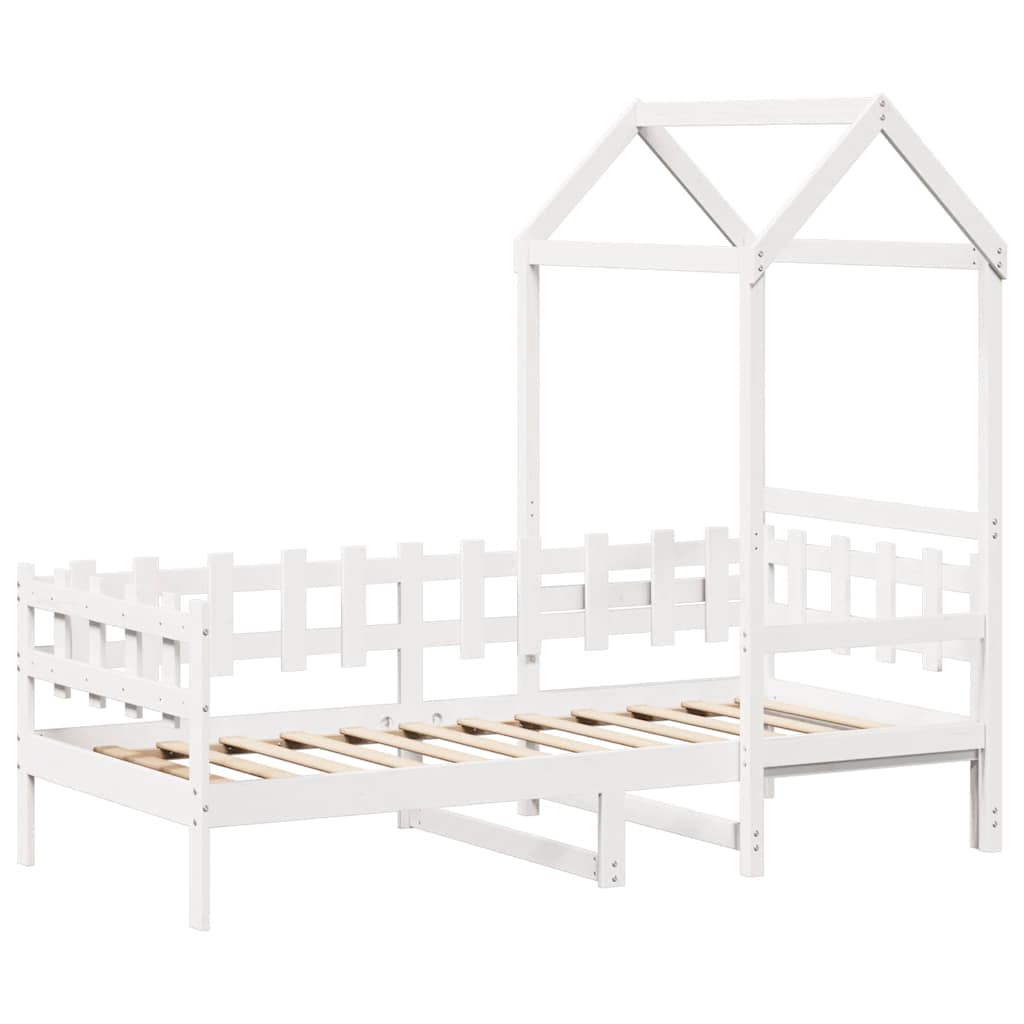 Slaapbank met bedhuis 80x200 cm massief grenenhout wit is nu te koop bij PeponiXL, paradijselijk wonen!