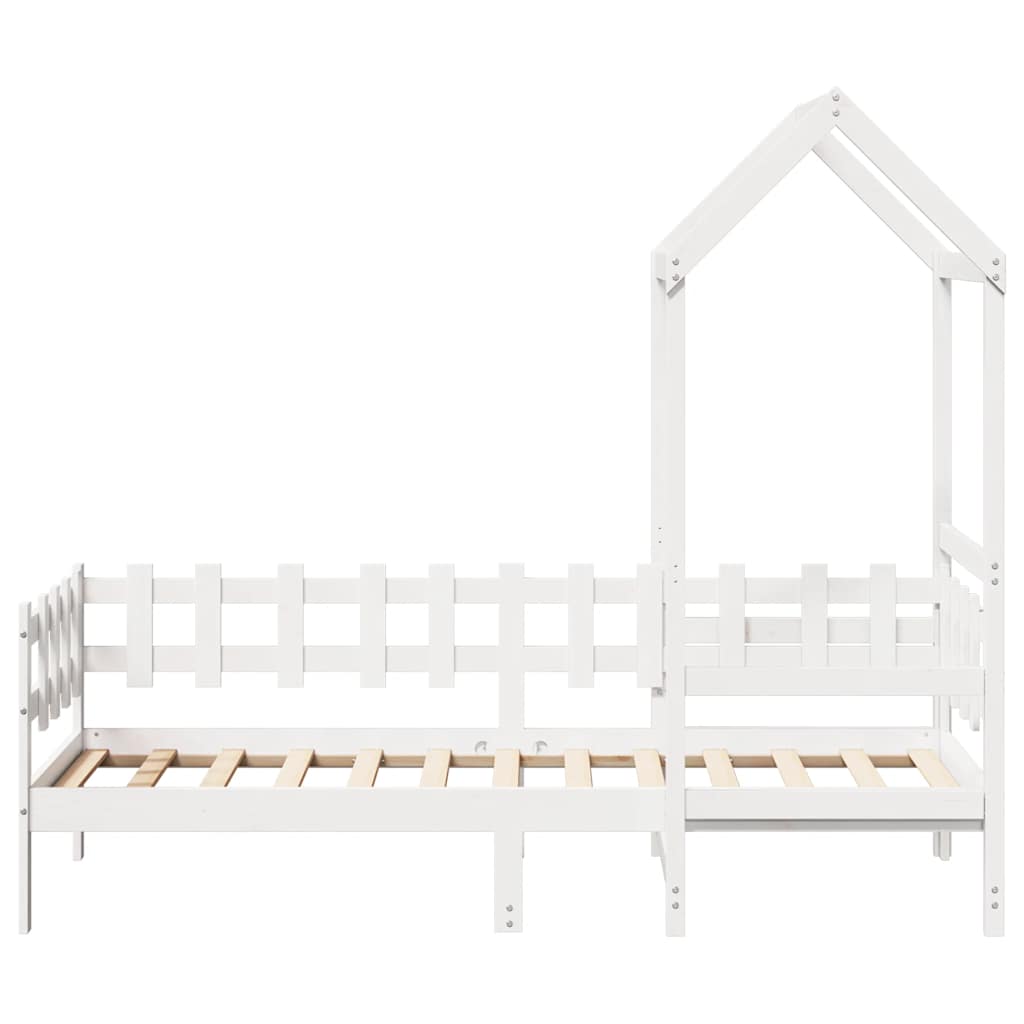 Slaapbank met bedhuis 80x200 cm massief grenenhout wit is nu te koop bij PeponiXL, paradijselijk wonen!