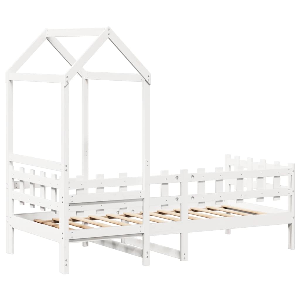 Slaapbank met bedhuis 80x200 cm massief grenenhout wit is nu te koop bij PeponiXL, paradijselijk wonen!
