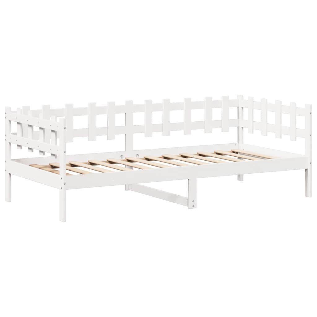 Kinderbed met huisje en bankje massief grenenhout wit 80x200 cm is nu te koop bij PeponiXL, paradijselijk wonen!