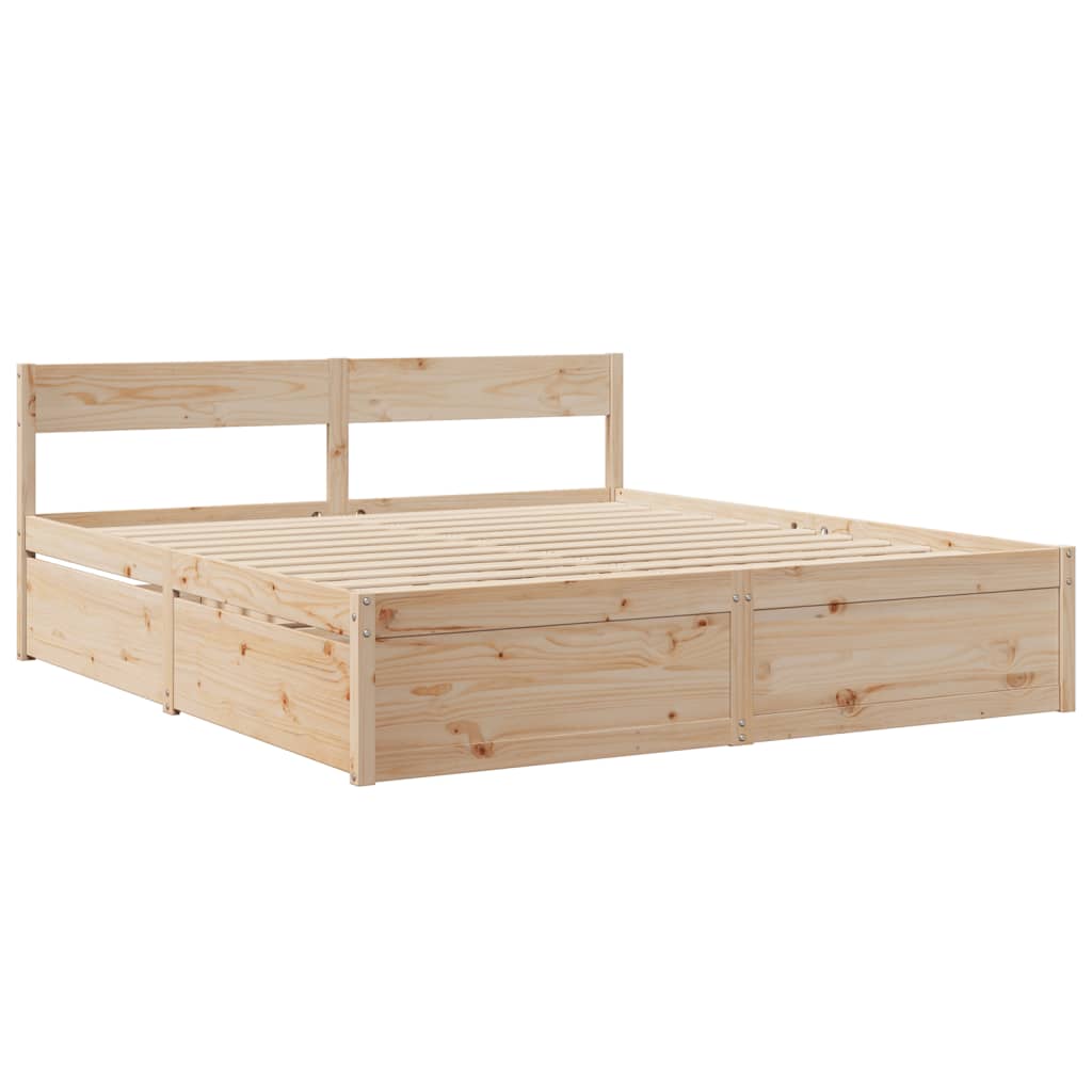 Bedframe zonder matras massief grenenhout 200x200 cm is nu te koop bij PeponiXL, paradijselijk wonen!