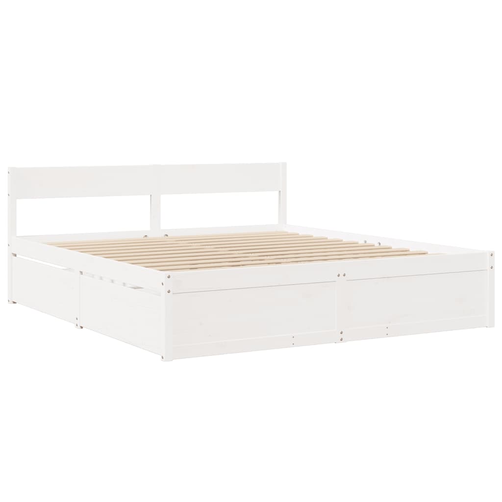 Bedframe zonder matras massief grenenhout wit 180x200 cm is nu te koop bij PeponiXL, paradijselijk wonen!