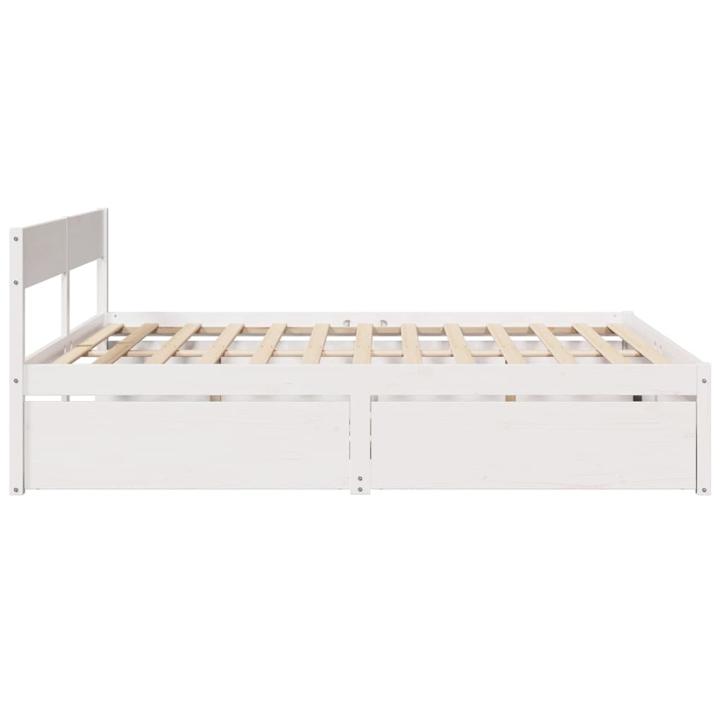 Bedframe zonder matras massief grenenhout wit 180x200 cm is nu te koop bij PeponiXL, paradijselijk wonen!