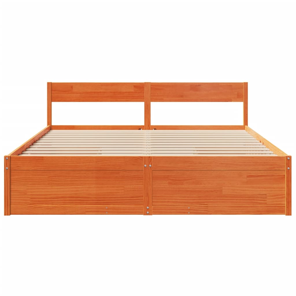 Bedframe zonder matras massief grenenhout wasbruin 180x200 cm is nu te koop bij PeponiXL, paradijselijk wonen!