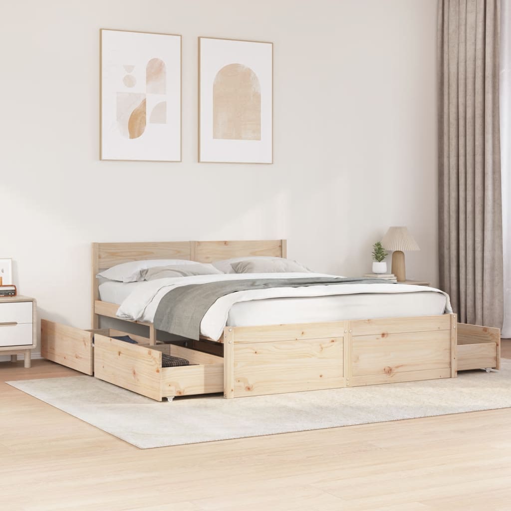 Bedframe zonder matras massief grenenhout 160x200 cm is nu te koop bij PeponiXL, paradijselijk wonen!
