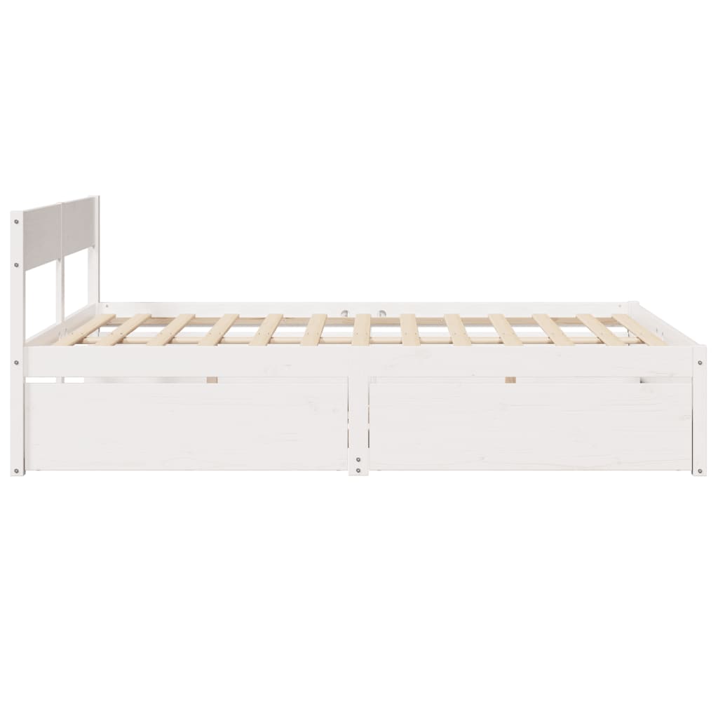 Bedframe zonder matras massief grenenhout wit 160x200 cm is nu te koop bij PeponiXL, paradijselijk wonen!