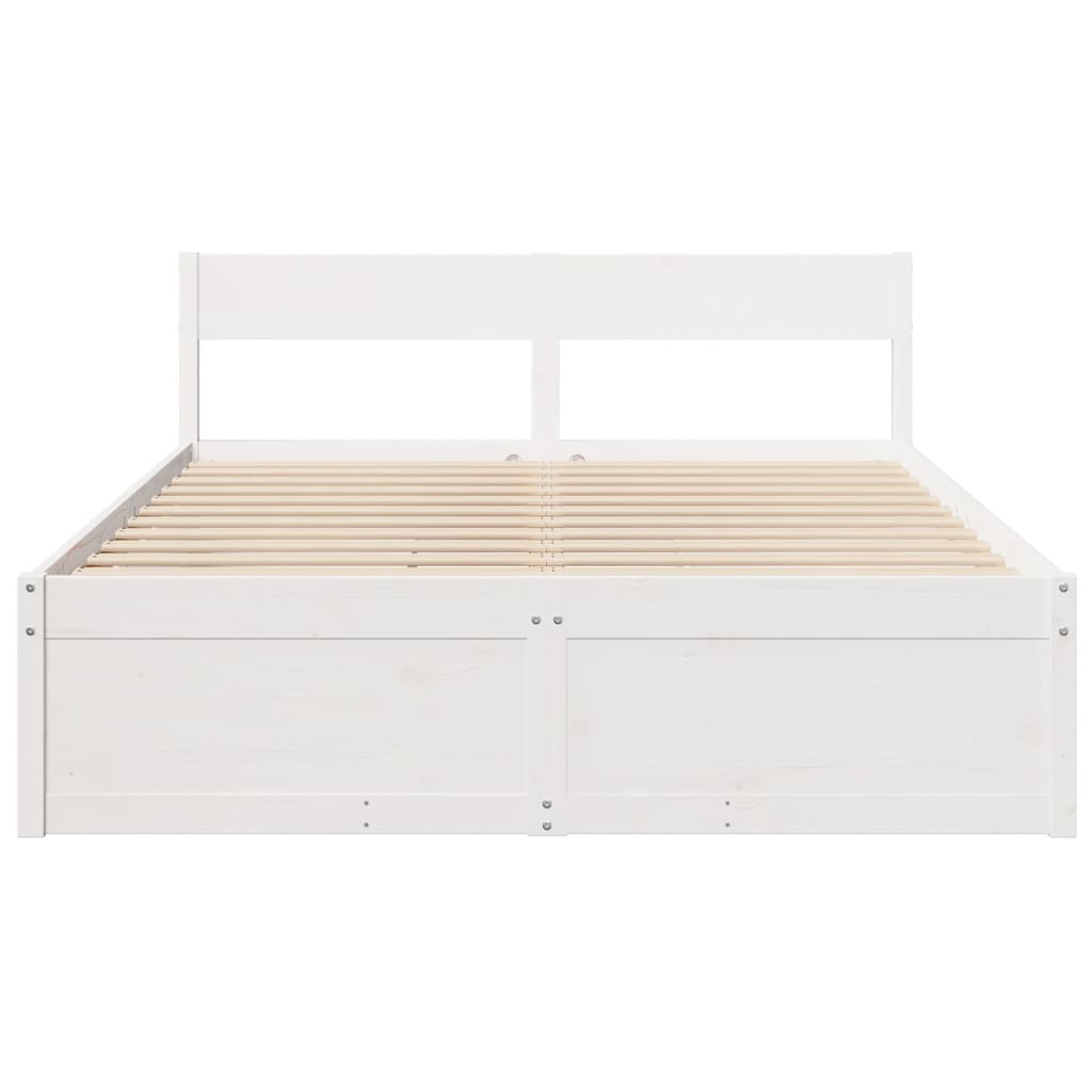 Bedframe zonder matras massief grenenhout wit 150x200 cm is nu te koop bij PeponiXL, paradijselijk wonen!