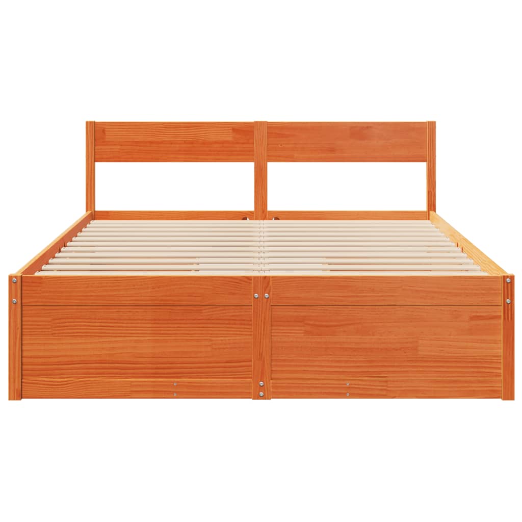 Bedframe zonder matras massief grenenhout wasbruin 150x200 cm is nu te koop bij PeponiXL, paradijselijk wonen!