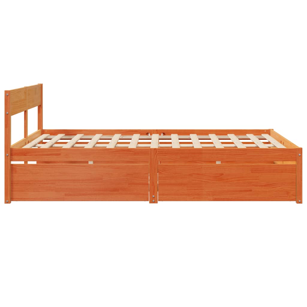 Bedframe zonder matras massief grenenhout wasbruin 150x200 cm is nu te koop bij PeponiXL, paradijselijk wonen!
