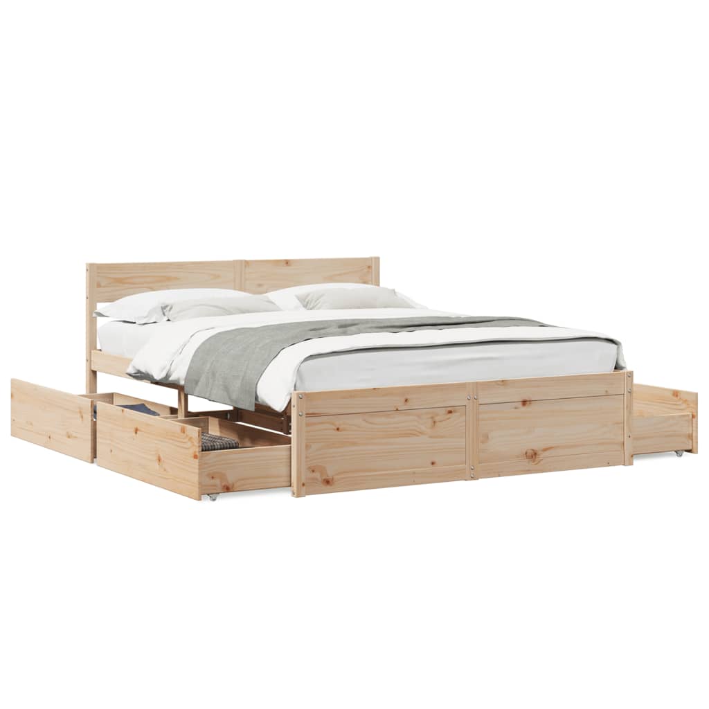 Bedframe zonder matras massief grenenhout 140x200 cm is nu te koop bij PeponiXL, paradijselijk wonen!