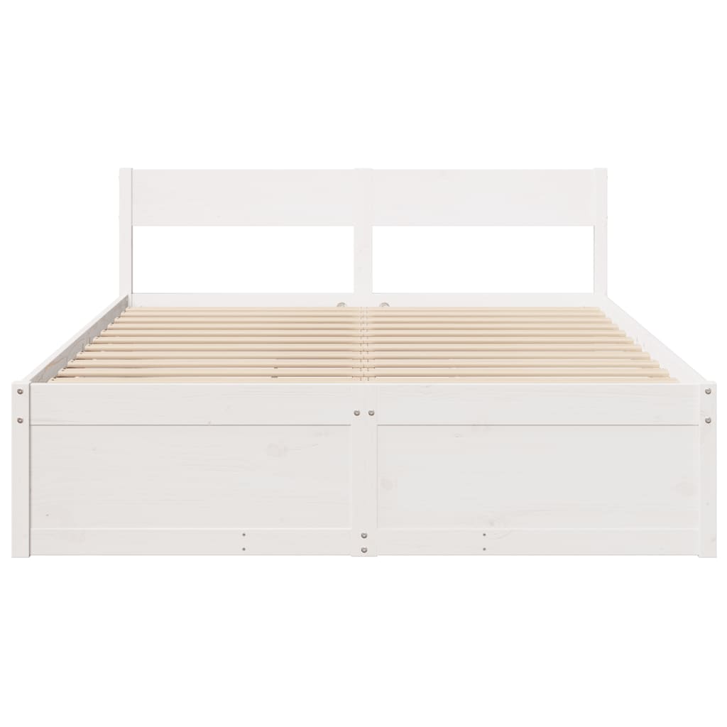 Bedframe zonder matras massief grenenhout wit 140x200 cm is nu te koop bij PeponiXL, paradijselijk wonen!