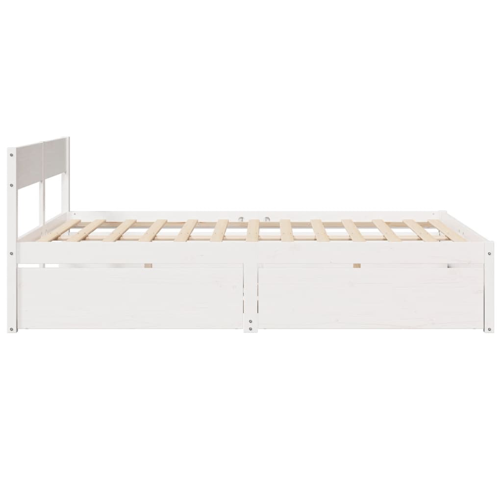 Bedframe zonder matras massief grenenhout wit 140x200 cm is nu te koop bij PeponiXL, paradijselijk wonen!
