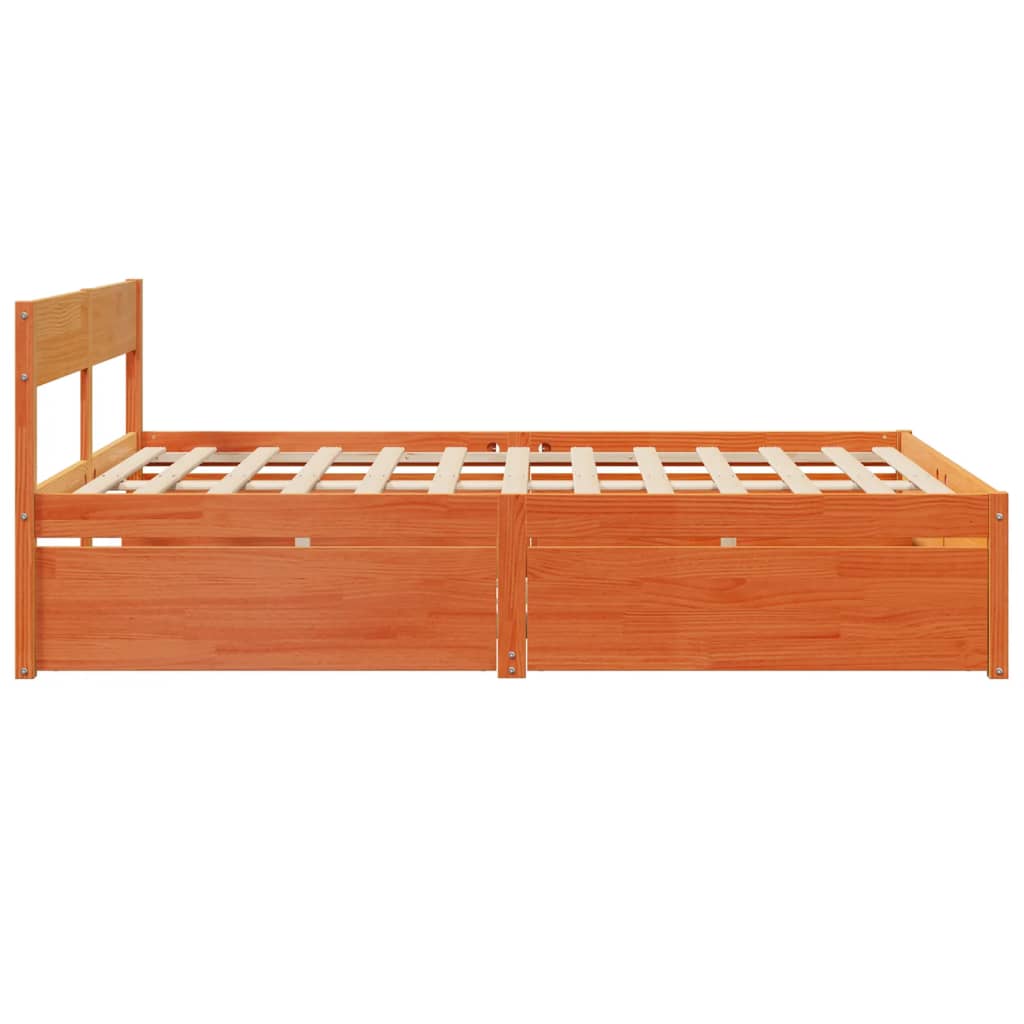 Bedframe zonder matras massief grenenhout wasbruin 140x200 cm is nu te koop bij PeponiXL, paradijselijk wonen!