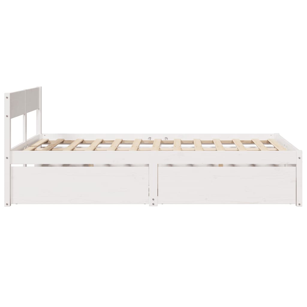 Bedframe zonder matras massief grenenhout wit 120x200 cm is nu te koop bij PeponiXL, paradijselijk wonen!
